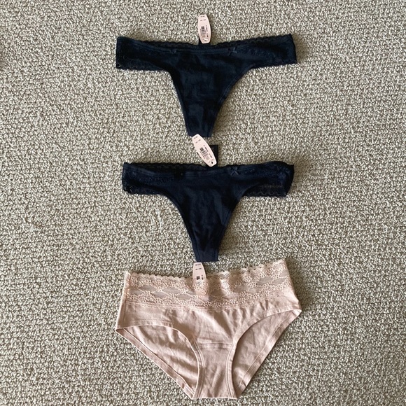 Victoria's Secret Other - NEW Victoria's Secret Vintage 2008 Panty Bundle Thong Hipster Black Nude Size XS